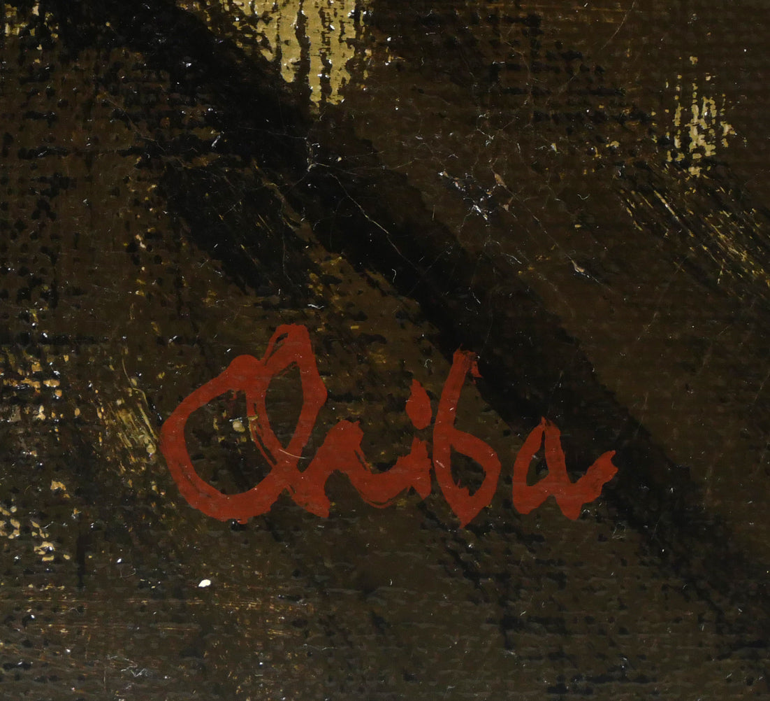 千葉七郎「ラファイエット通り(パリ)」油絵・F6号 サイン拡大画像