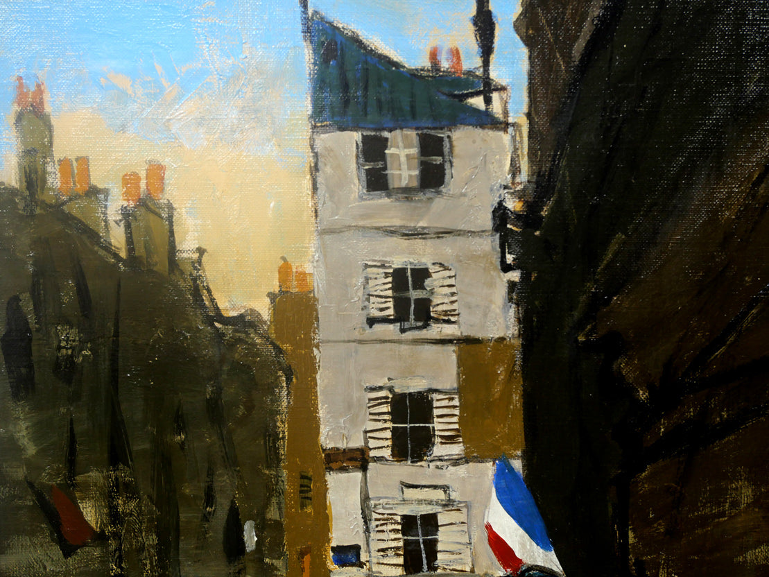 千葉七郎「ラファイエット通り(パリ)」油絵・F6号 拡大画像1