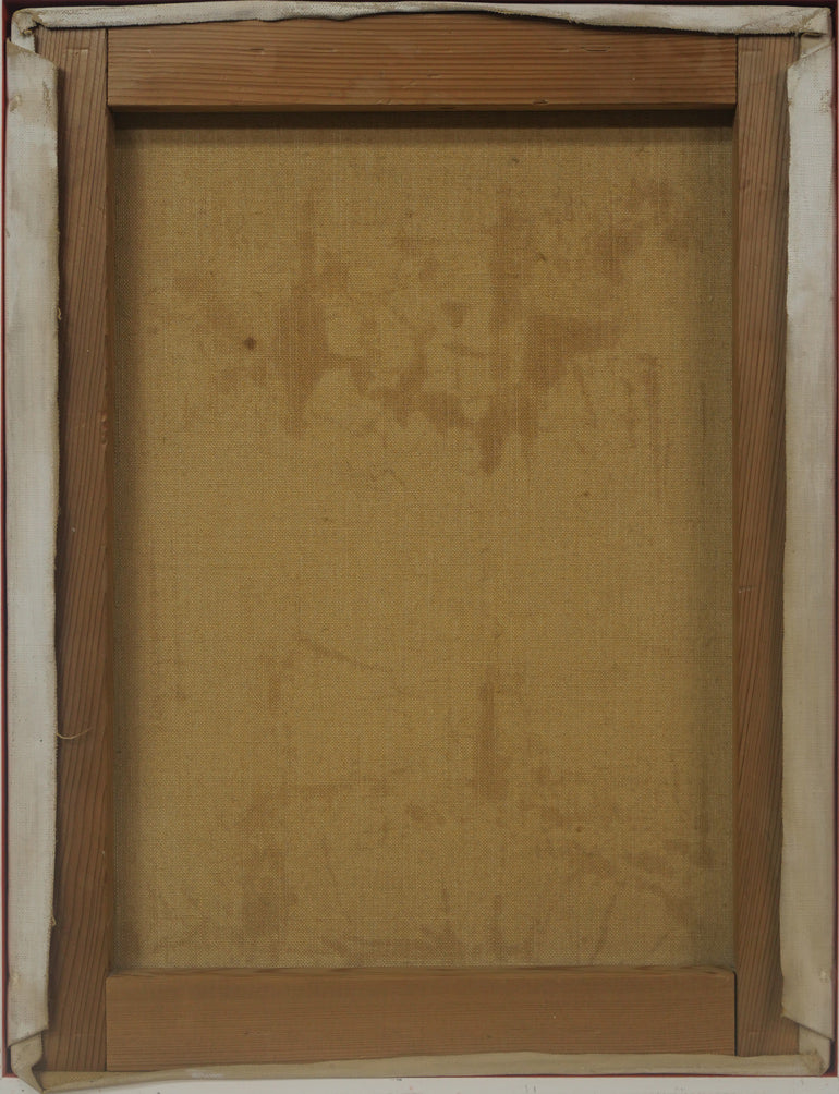 千葉七郎「ラファイエット通り(パリ)」油絵・F6号 キャンバス裏側画像