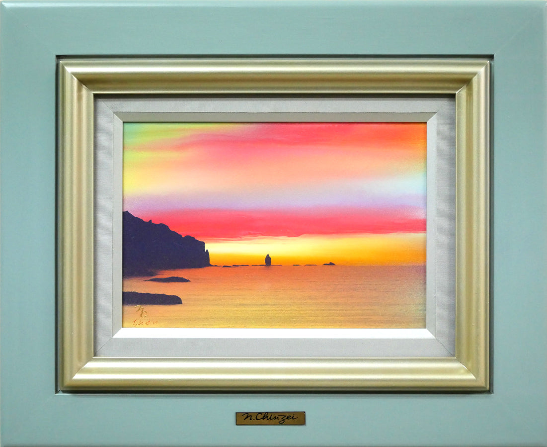 鎮西直秀「瑞雲 神威岬図(積丹)」油絵・SM