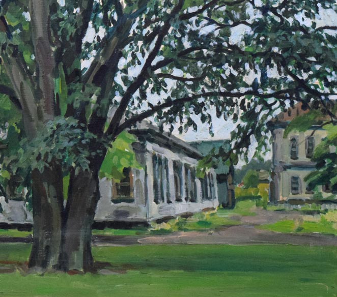 富樫正雄「にれ巨木・北海道大学」油絵・F30号 拡大画像4