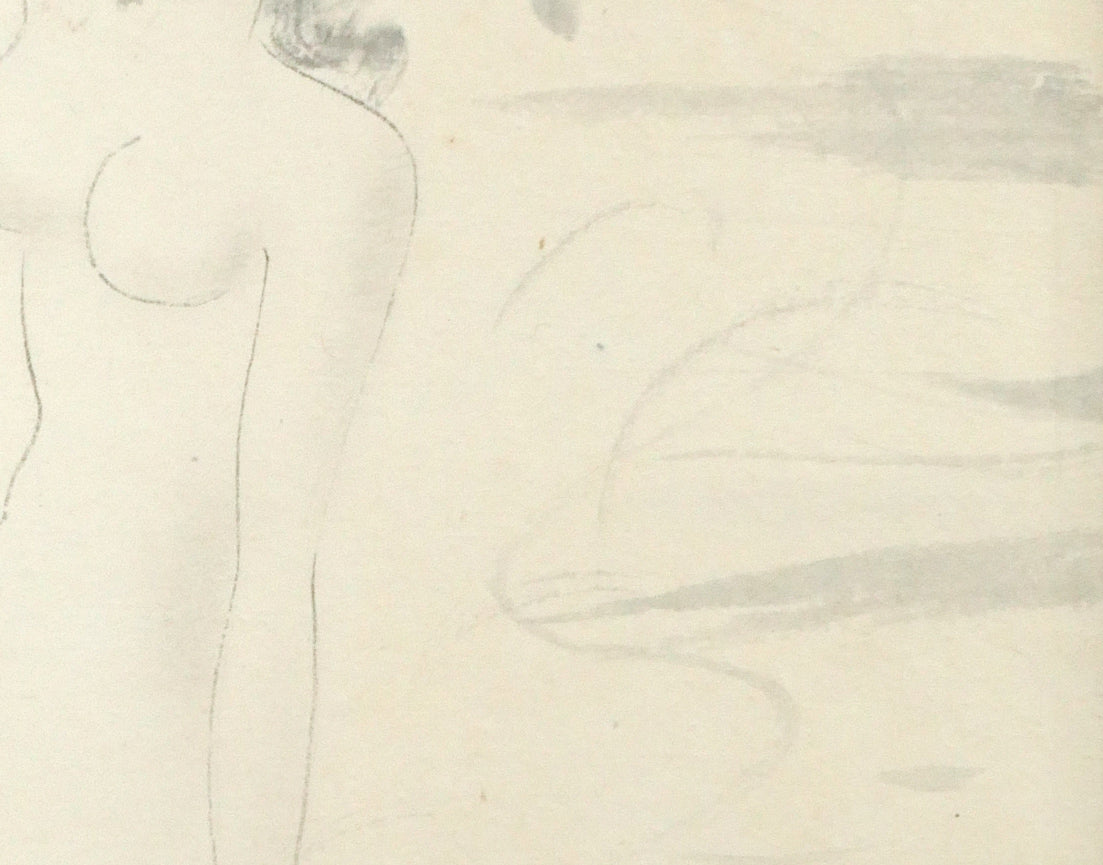 東郷青児「登別温泉 第一瀧本」水彩画・色紙 拡大画像5