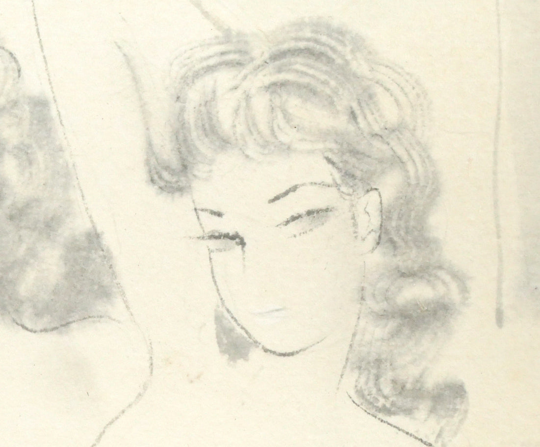 東郷青児「登別温泉 第一瀧本」水彩画・色紙 拡大画像3