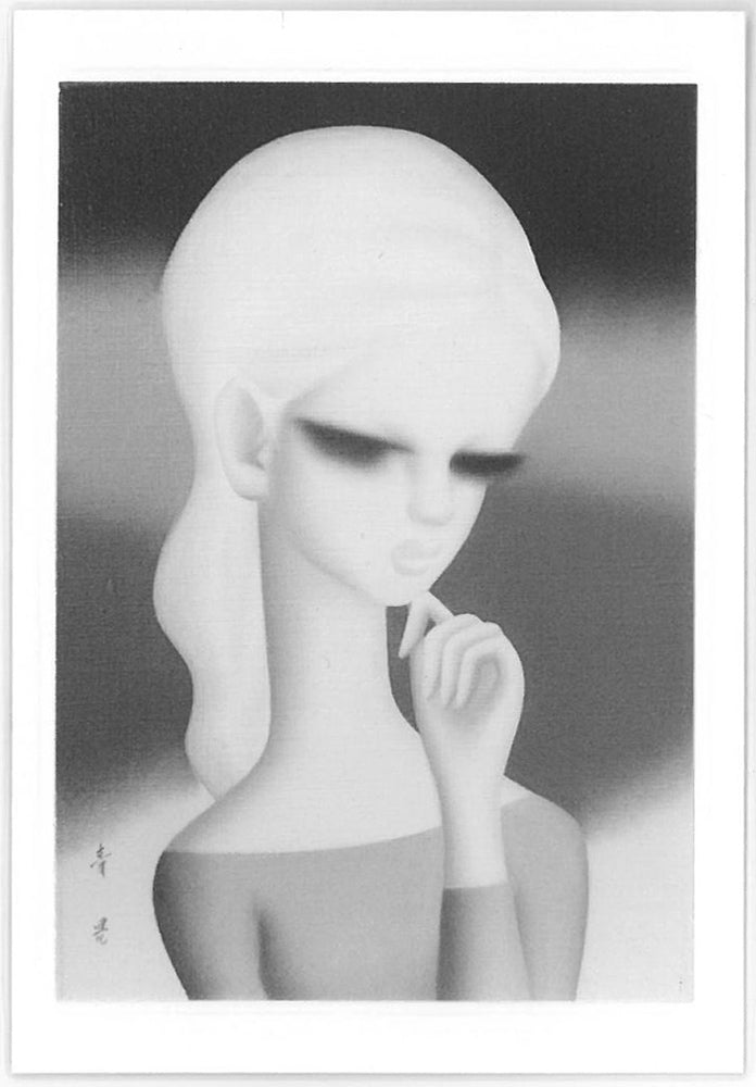 東郷青児「思い出」油絵・SM 東郷青児鑑定委員会鑑定証(裏)