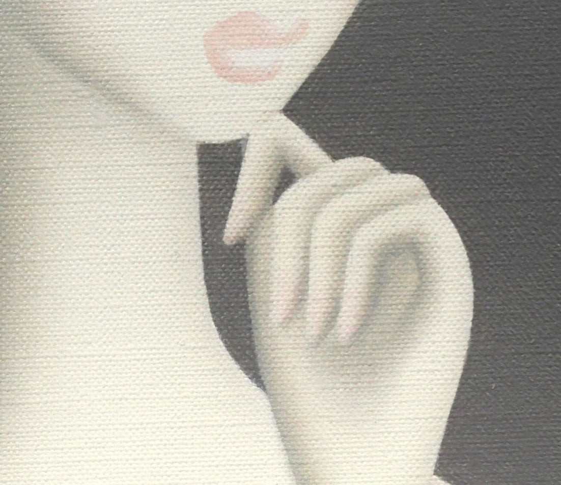 東郷青児「思い出」油絵・SM 拡大画像4