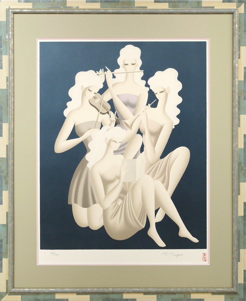 東郷青児「四重奏」リトグラフ 絵画買取・販売の小竹美術