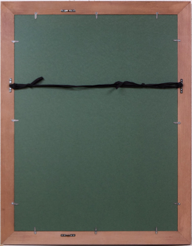 徳力富吉郎「弥勒菩薩」木版画 額縁裏側画像