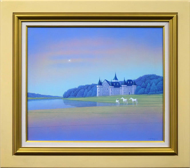 富谷一明「静日」油絵・F8号