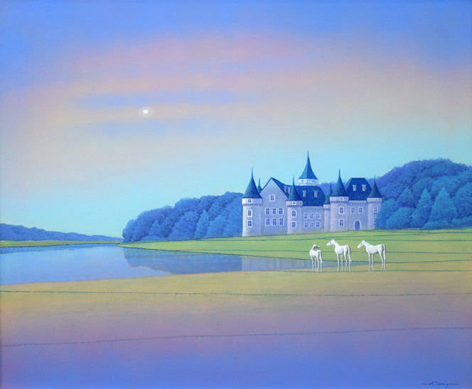 富谷一明「静日」油絵・F8号 作品全体拡大画像