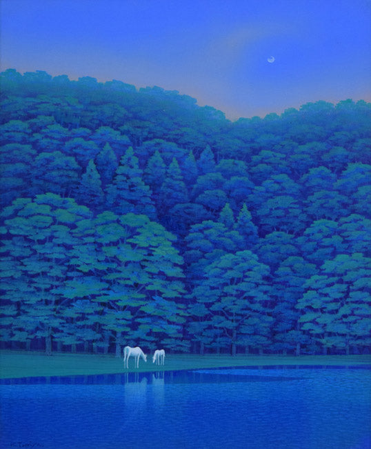 富谷一明「汀」油絵・F8号 作品全体拡大画像