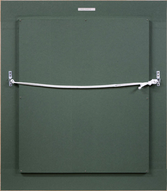 富谷一明「汀」油絵・F8号 額縁裏側画像