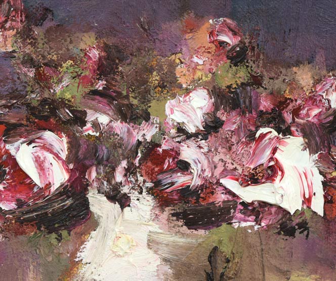 友成晴雄「バラ」油絵・SM 拡大画像5