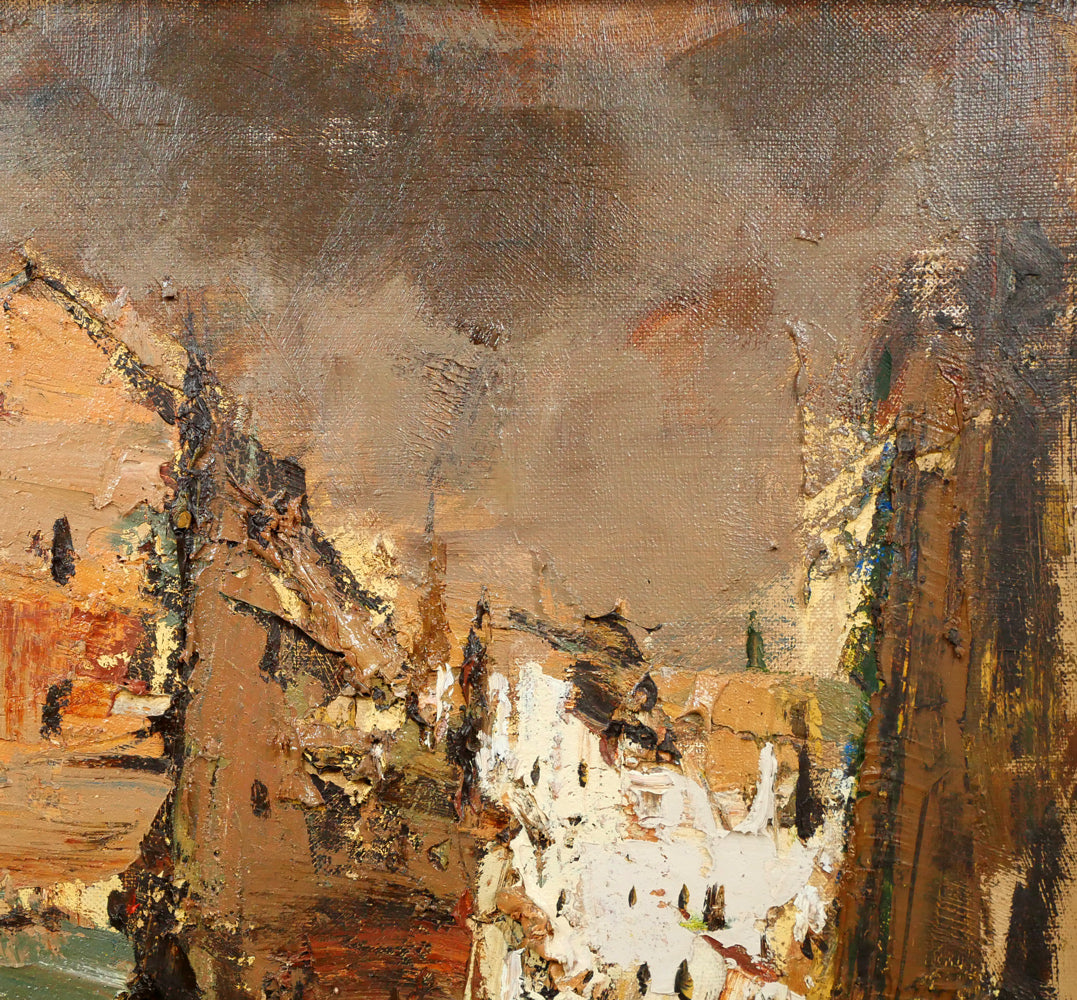 友成晴雄「パリ裏通り」油絵・F10号 拡大画像2