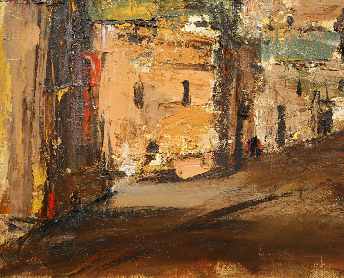 友成晴雄「パリ裏通り」油絵・F10号 拡大画像3