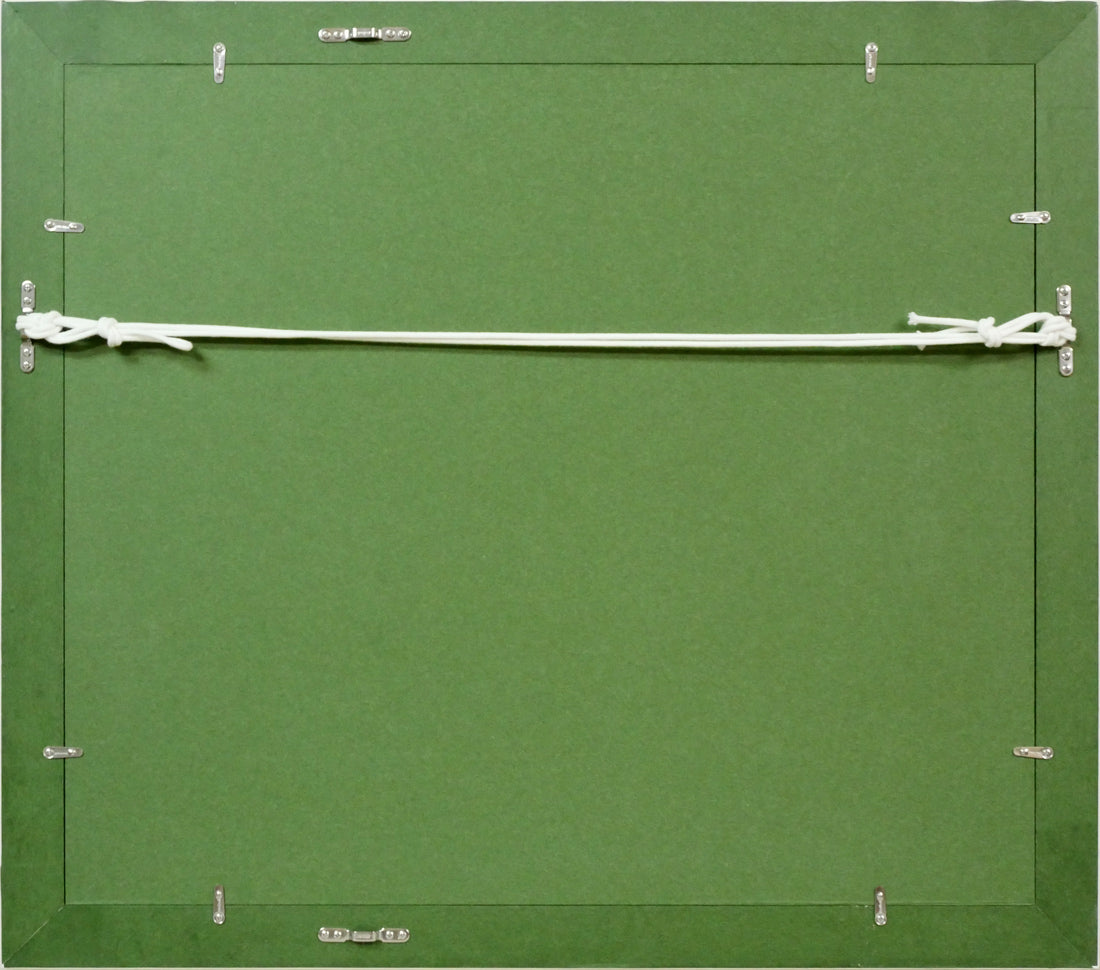 友成晴雄「パリ裏通り」油絵・F10号 額縁裏側画像