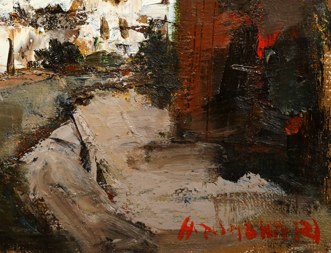 友成晴雄「運河ヴォージュ」油絵・F4号 拡大画像4