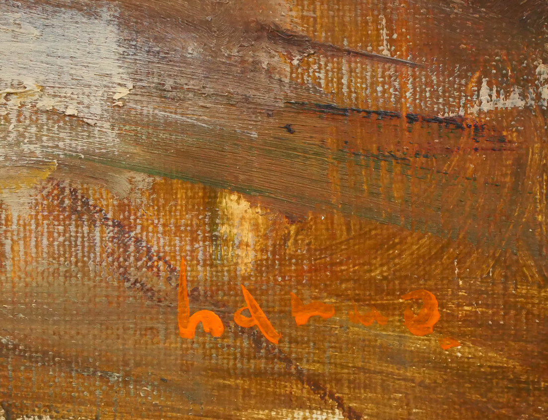 友成晴雄「ヴェニス」油絵・F4号 サイン拡大画像