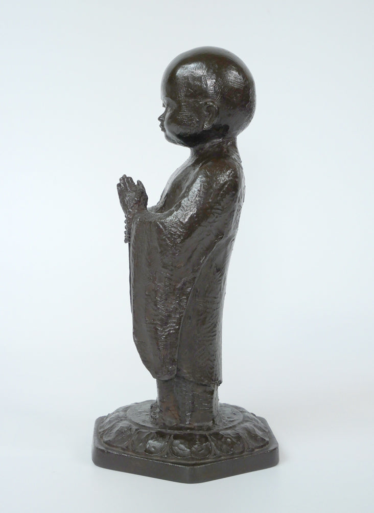 友沢正彦「合掌地蔵 祈り」ブロンズ作品 作品全体画像2