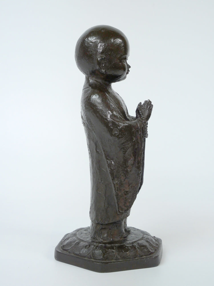 友沢正彦「合掌地蔵 祈り」ブロンズ作品 作品全体画像4