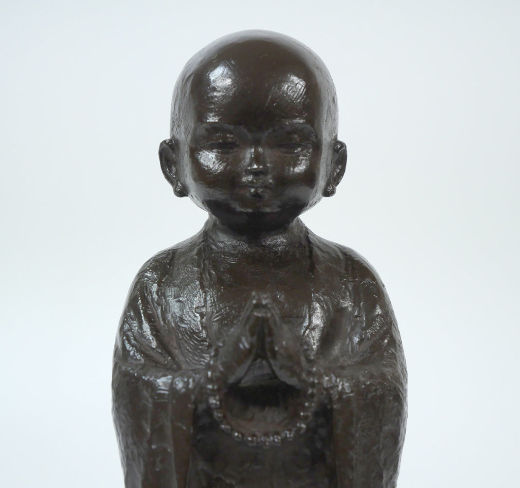 友沢正彦「合掌地蔵 祈り」ブロンズ作品 拡大画像1