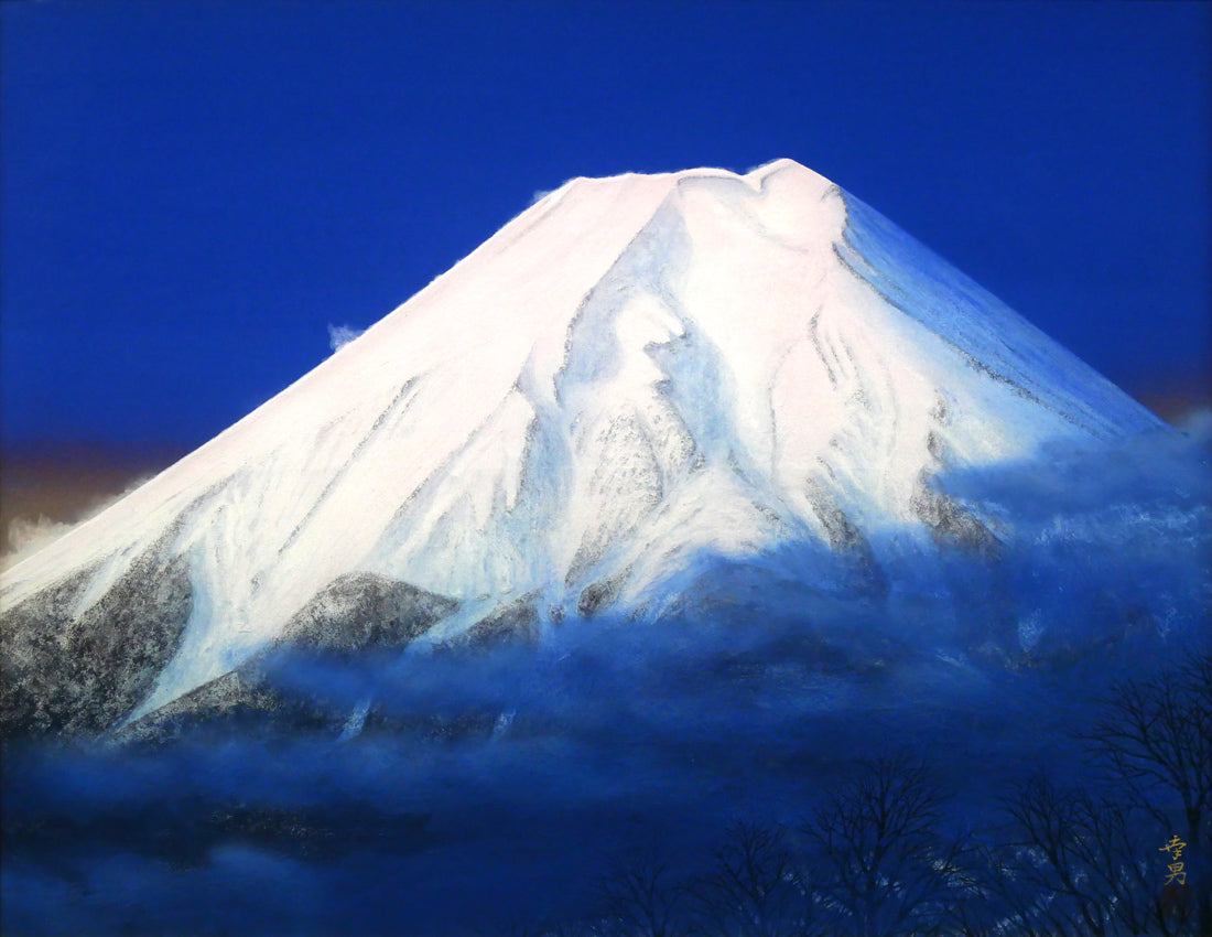 遠山幸男「暁富士」日本画・P15号 作品全体拡大画像