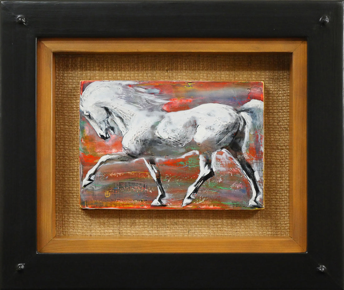 十時孝好「UMA95-6(馬)」油絵・SM