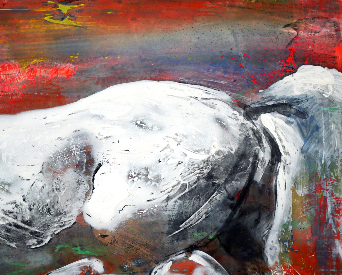 十時孝好「UMA95-6(馬)」油絵・SM 拡大画像2