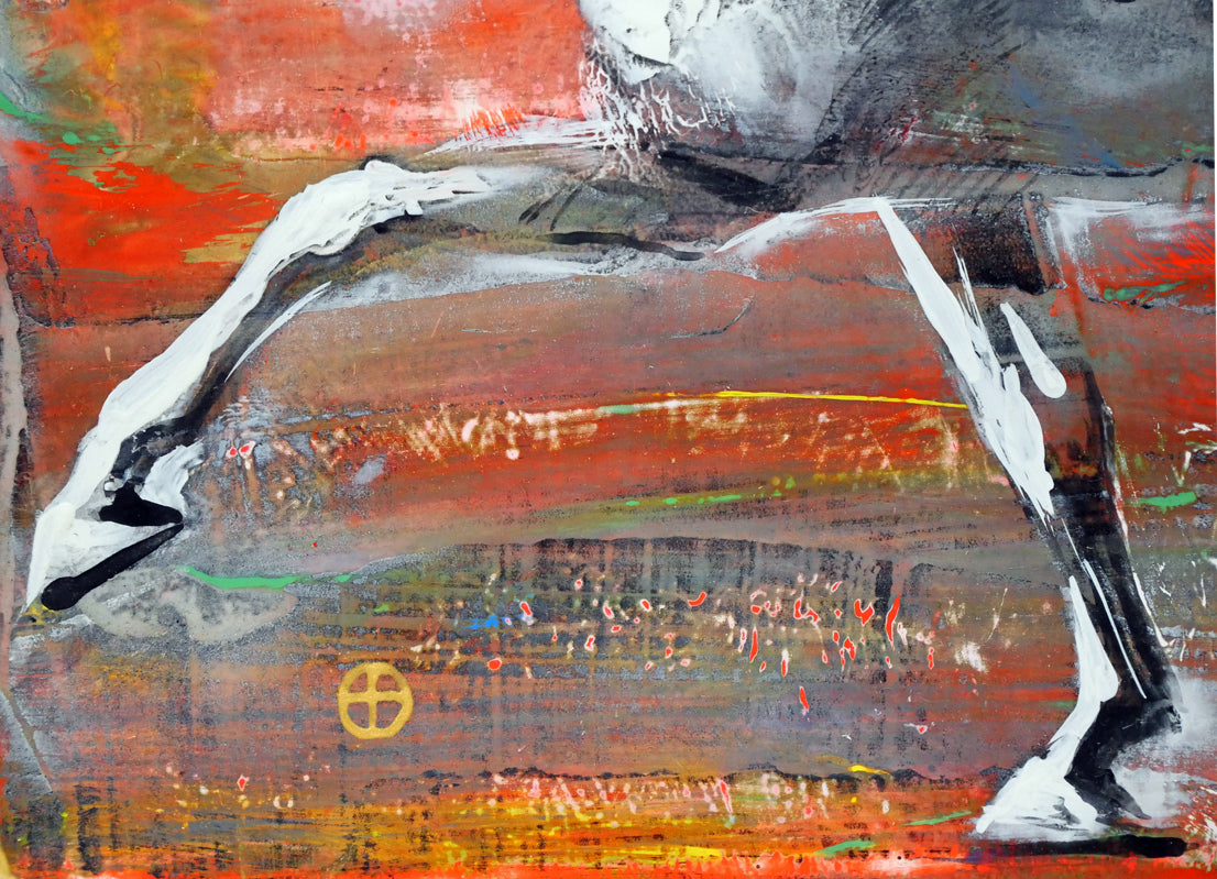 十時孝好「UMA95-6(馬)」油絵・SM 拡大画像3