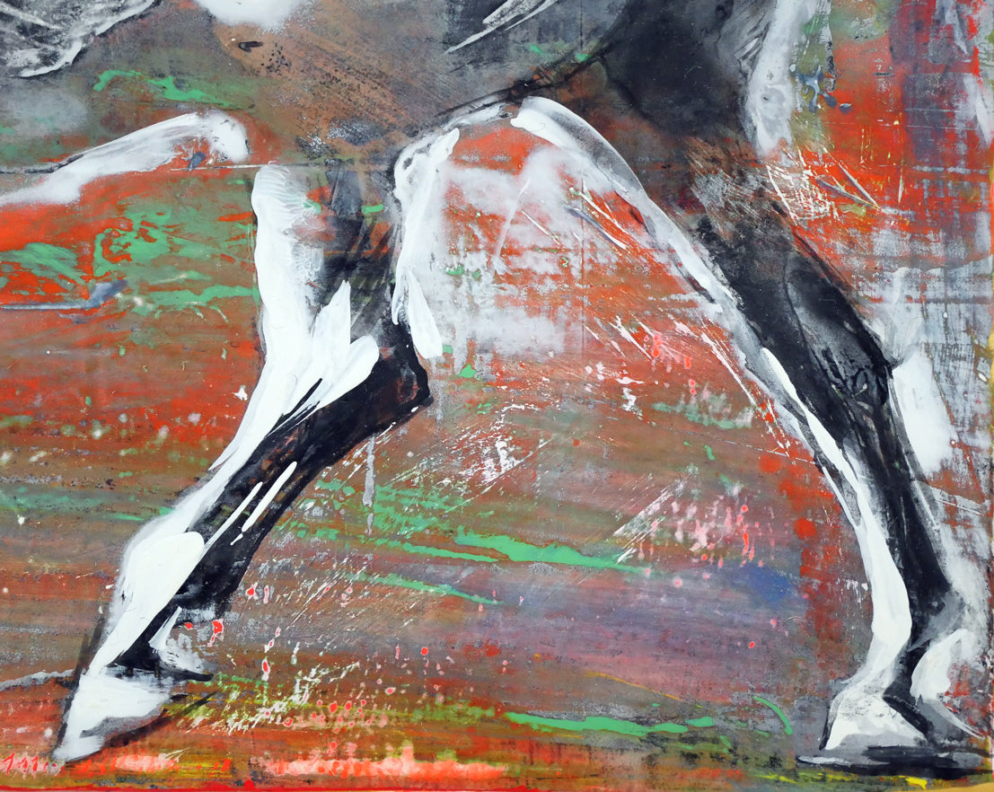 十時孝好「UMA95-6(馬)」油絵・SM 拡大画像4