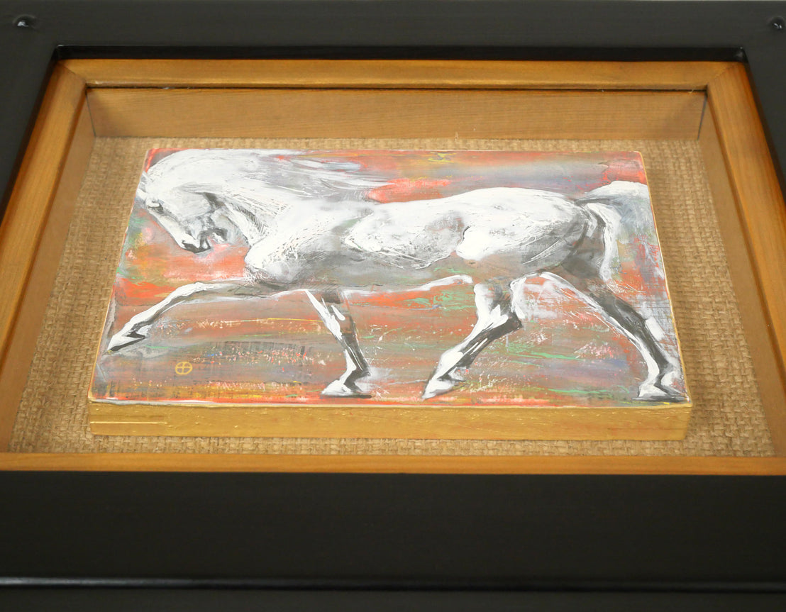 十時孝好「UMA95-6(馬)」油絵・SM 額装画像2