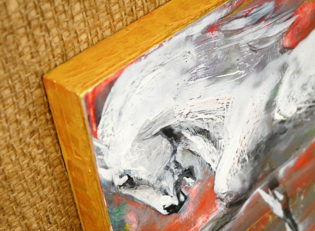 十時孝好「UMA95-6(馬)」油絵・SM 額装画像4