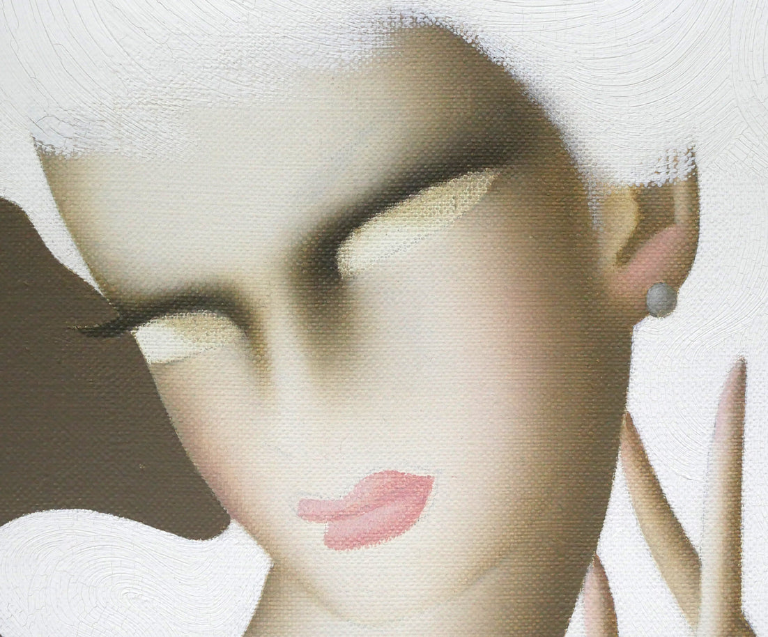 東郷青児「朝」油絵・F6号 拡大画像2