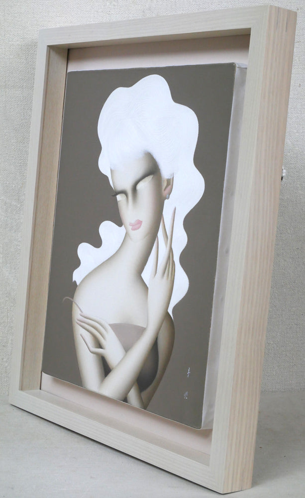 東郷青児「朝」油絵・F6号 額装画像