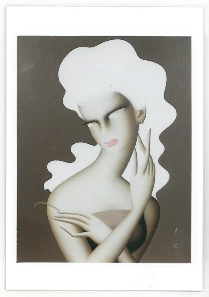 東郷青児「朝」油絵・F6号 東郷青児鑑定委員会 鑑定証裏画像