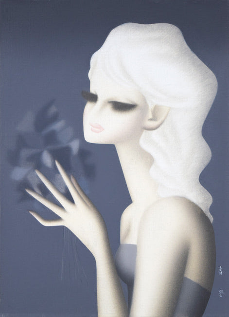 東郷青児「花束」油絵・F4号 作品全体拡大画像