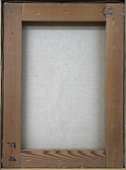 東郷青児「花束」油絵・F4号 キャンバス裏側画像