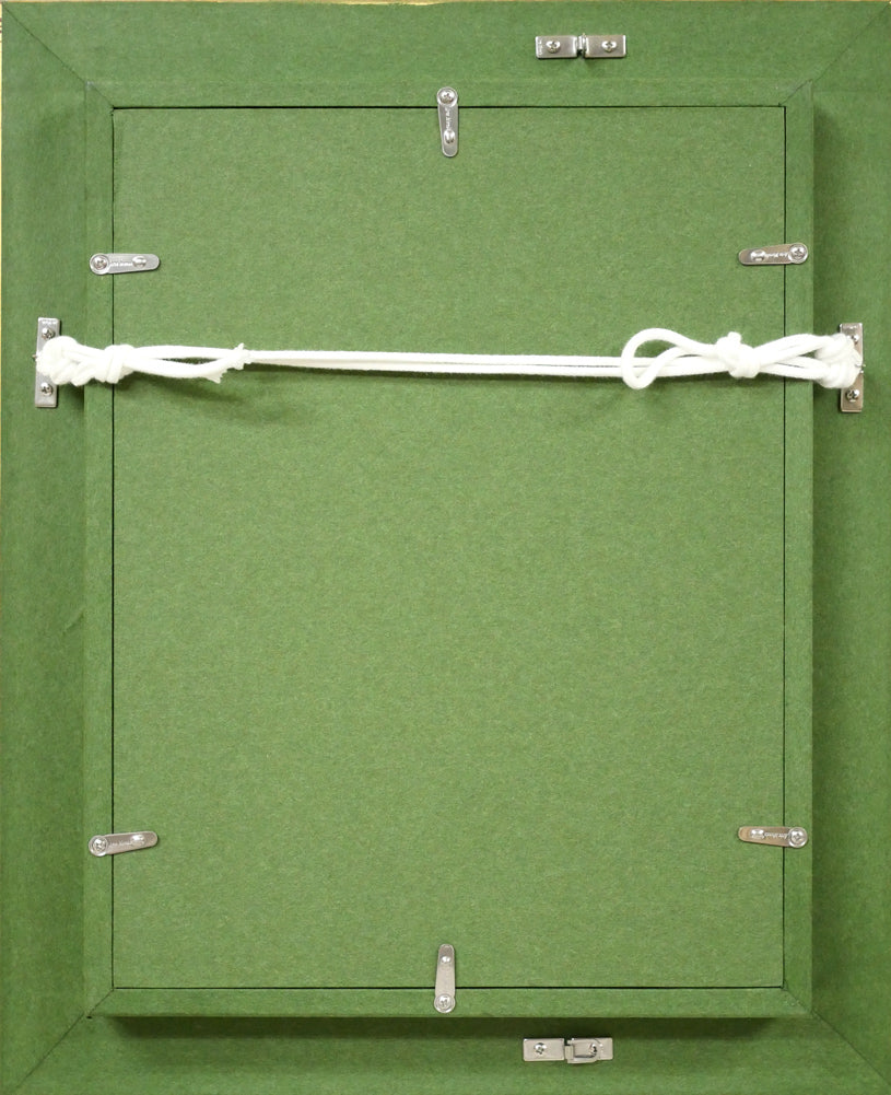 豊田満「ピンクのリボン」油絵・SM 額縁裏側画像