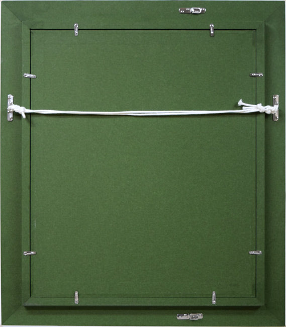 豊島輝彦「アネモネ」油絵・F8号 額縁裏側画像