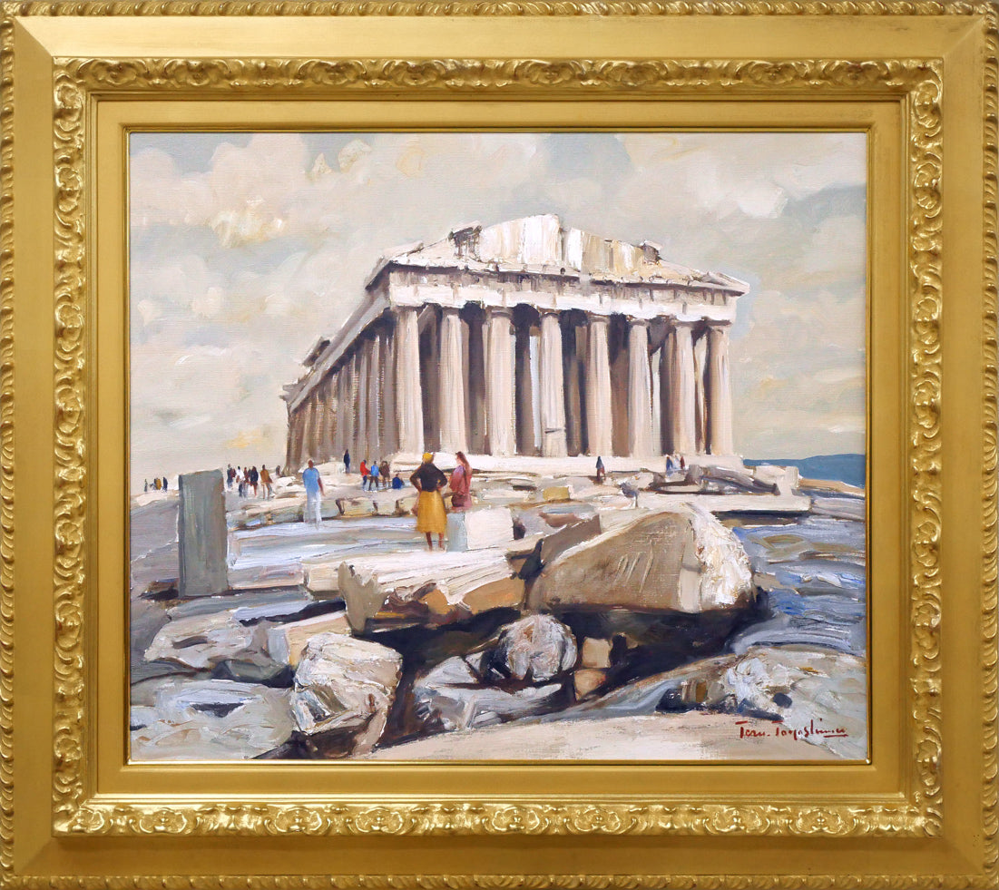 豊島輝彦「パルテノン神殿(ギリシャ・アクロポリス丘)」油絵・F10号