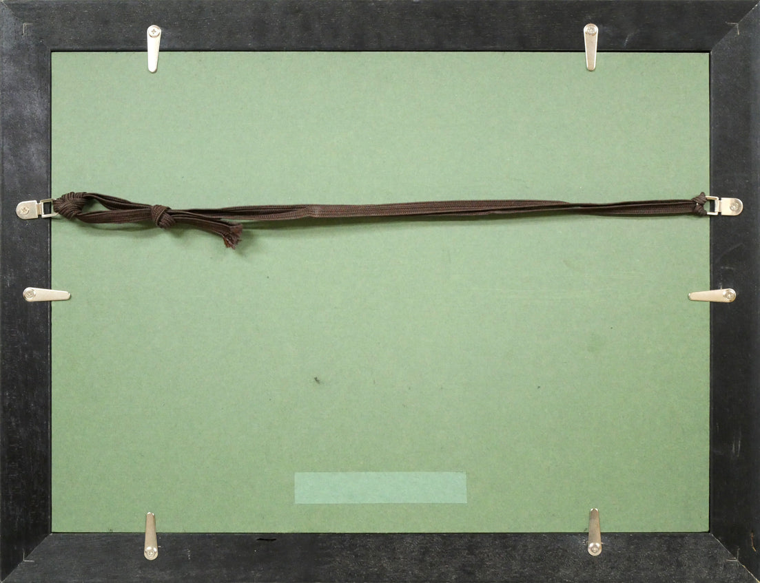 土谷瑞光「宝船」清水焼陶板画 額縁裏側画像