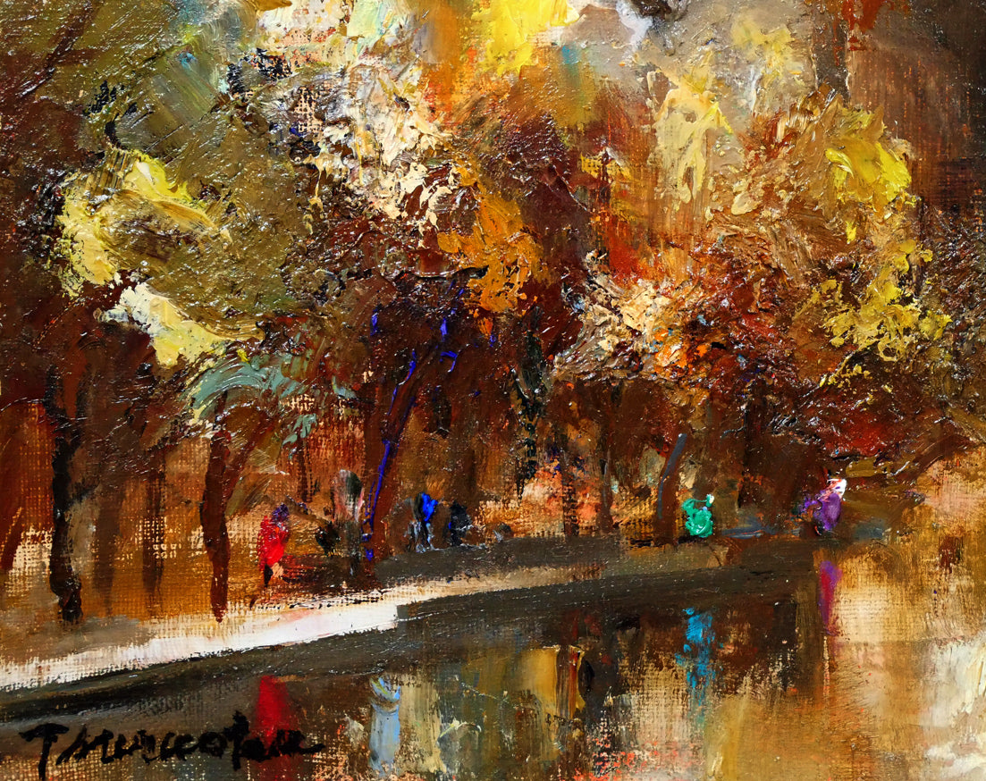 鶴岡義雄「雨后の凱旋門(パリ)」油絵・F4号 拡大画像3