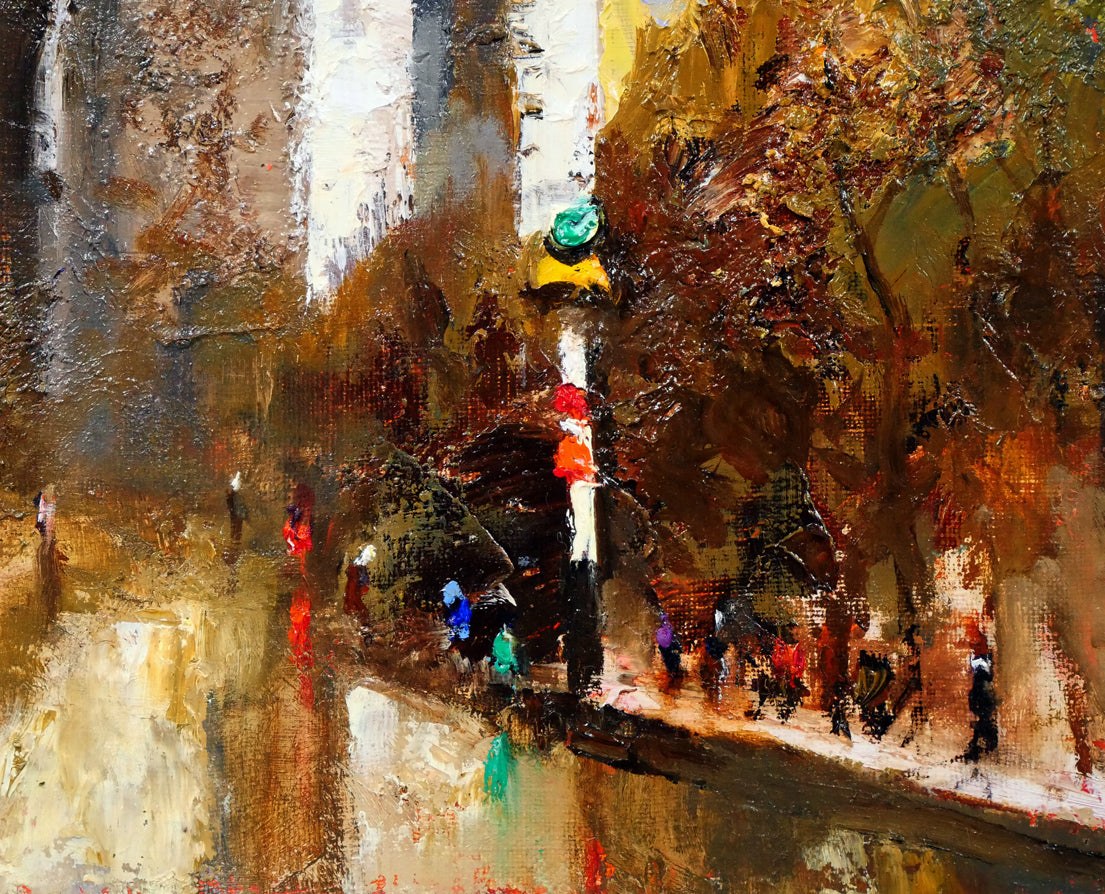 鶴岡義雄「雨后の凱旋門(パリ)」油絵・F4号 拡大画像4