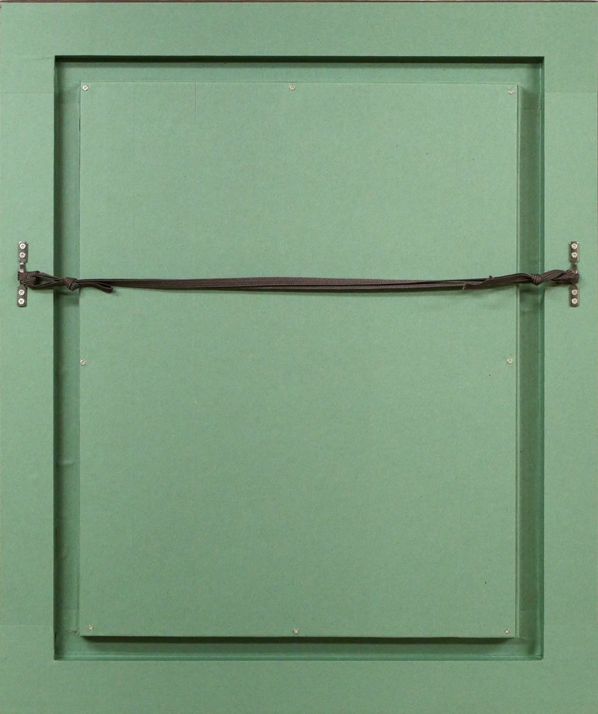 鶴岡義雄「鼓(舞妓)」油絵・F4号 額縁裏側画像