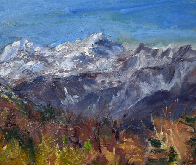 坪谷六郎「待春(浜益峠にて)」油絵・M10号 拡大画像4