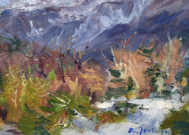 坪谷六郎「待春(浜益峠にて)」油絵・M10号 拡大画像6