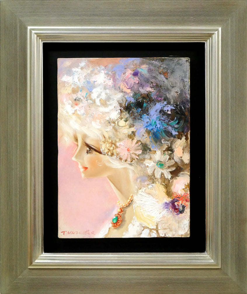 鶴岡義雄「マドモアゼル」油絵・F4号