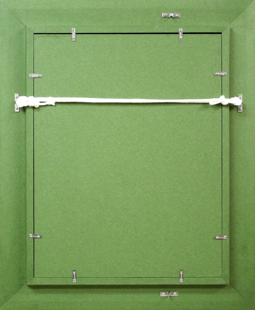 鶴岡義雄「マドモアゼル」油絵・F4号 額縁裏側画像