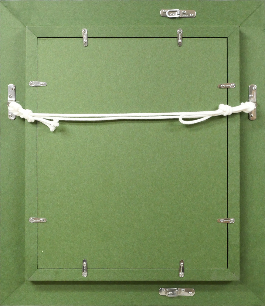 内田晃「白バラ」油絵・F3号 額縁裏側画像