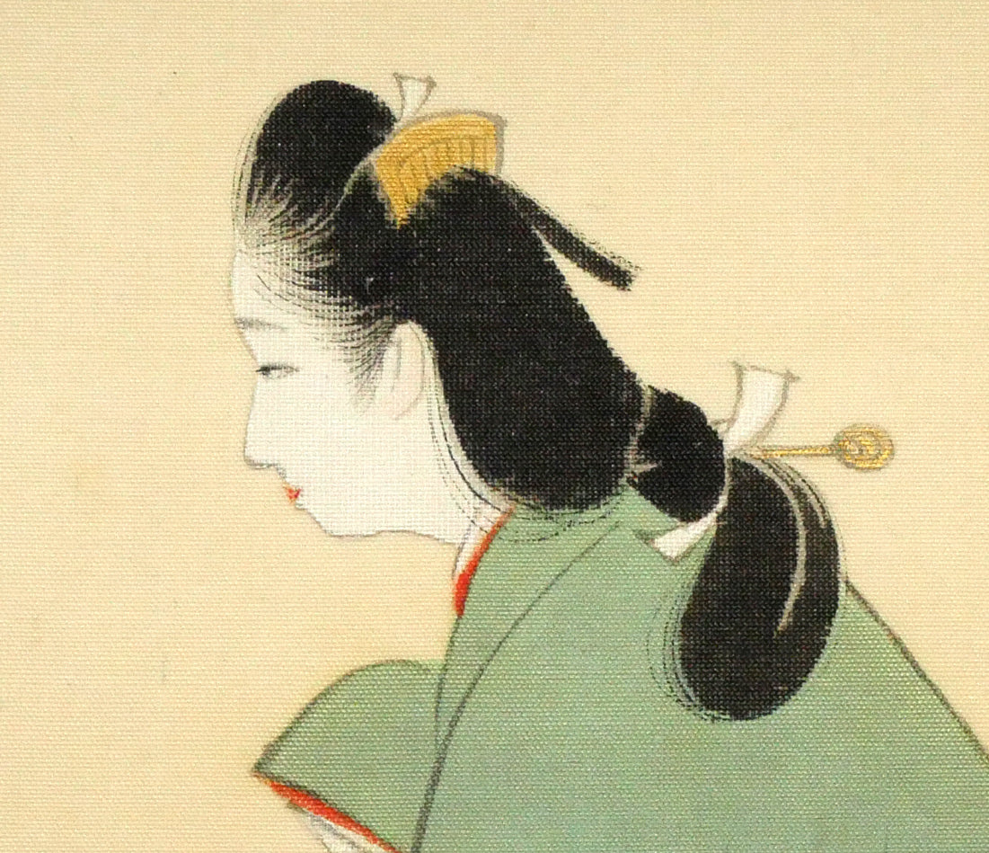 上村松園「春乃小鳥」絹本・彩色・6号 拡大画像5