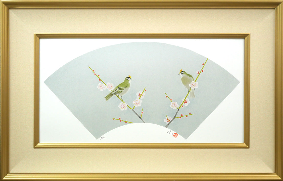 上村淳之「きくいただき(四季啼鳥・春)」シルクスクリーン版画